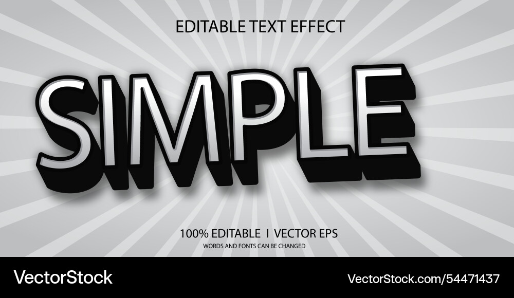 Simple 3d text effect with modern style design Simple 3d text effect with modern style design vector image