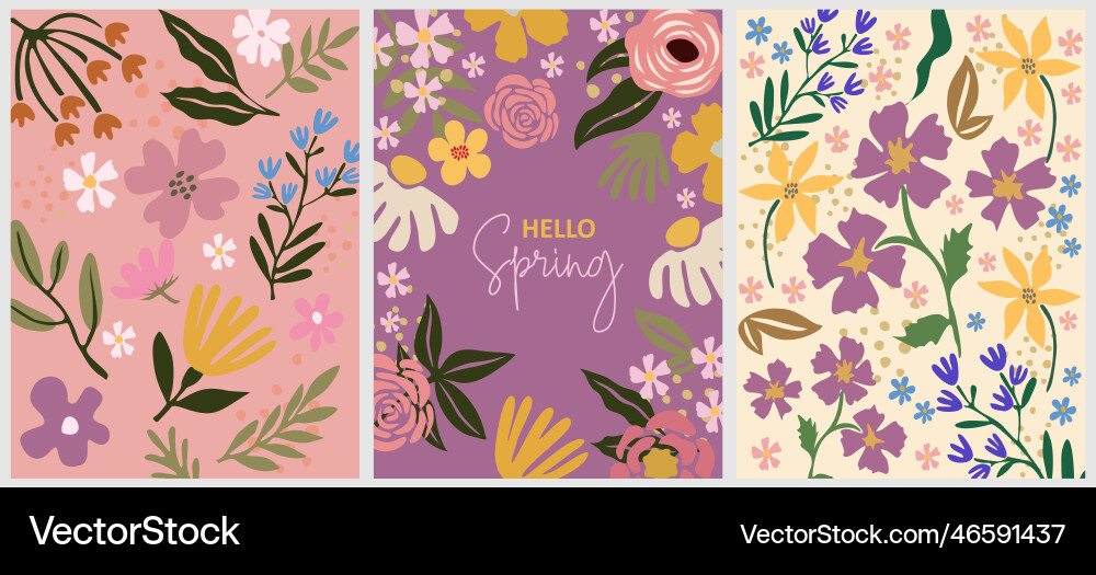 Spring vertical background colorful art set Spring vertical background colorful art set vector image