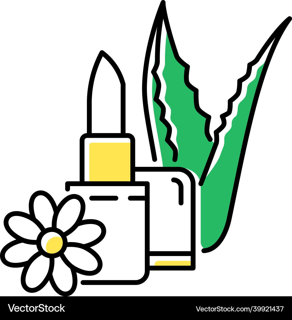Vegan lipcare color icon organic lip balm natural Vegan lipcare color icon organic lip balm natural vector image
