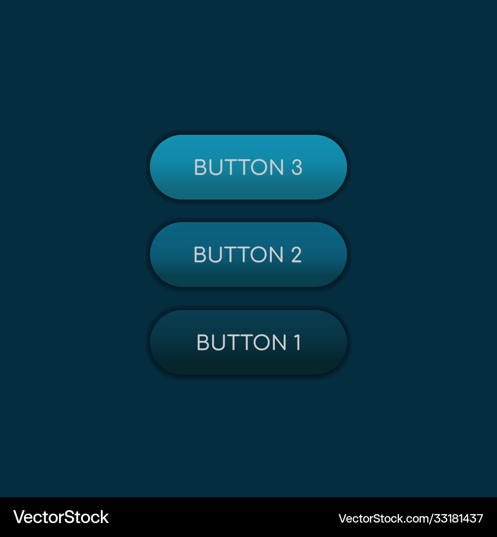 Web and ui application color button on dark Web and ui application color button on dark vector image