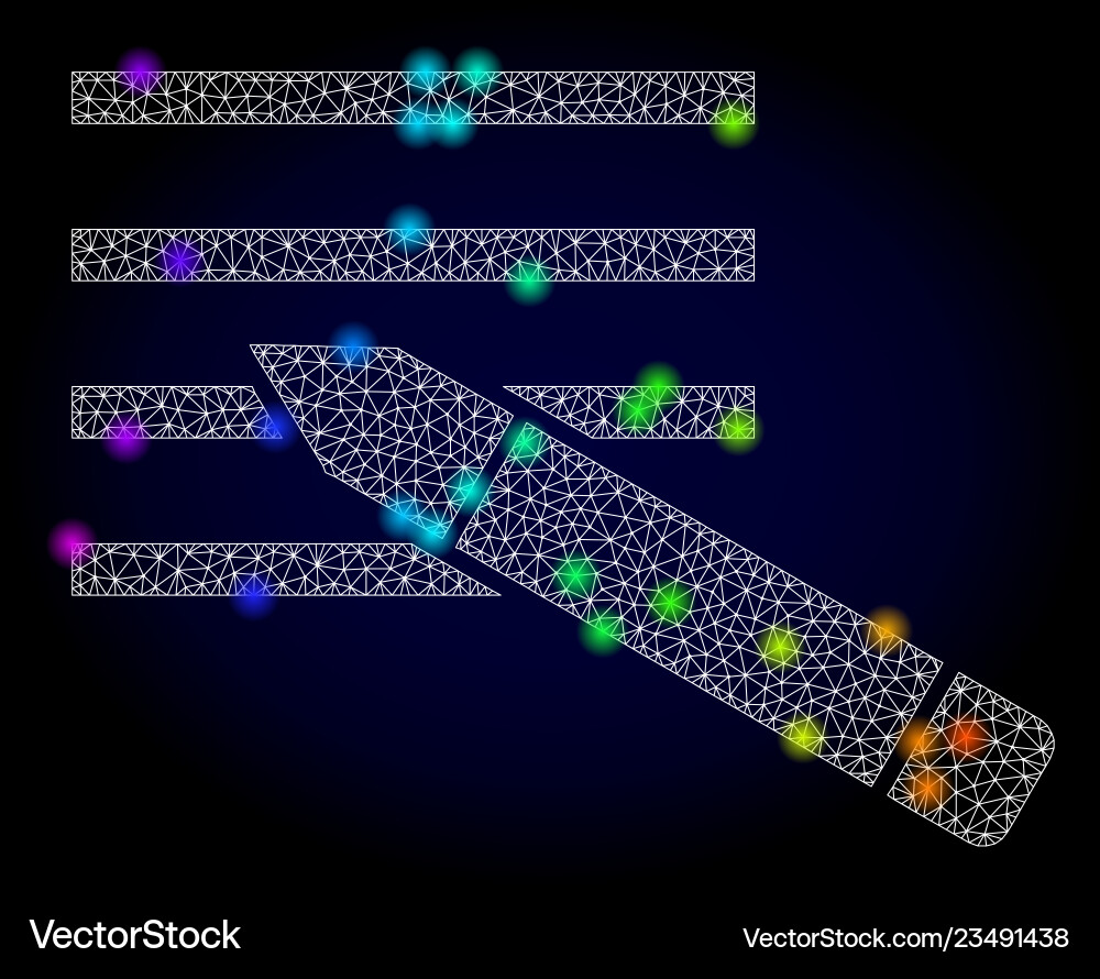 2d mesh edit text with spectrum colored vector image