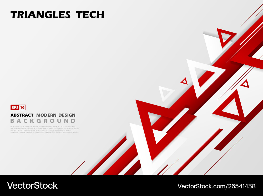 Abstract gradient red triangles tech overlap Abstract gradient red triangles tech overlap vector image