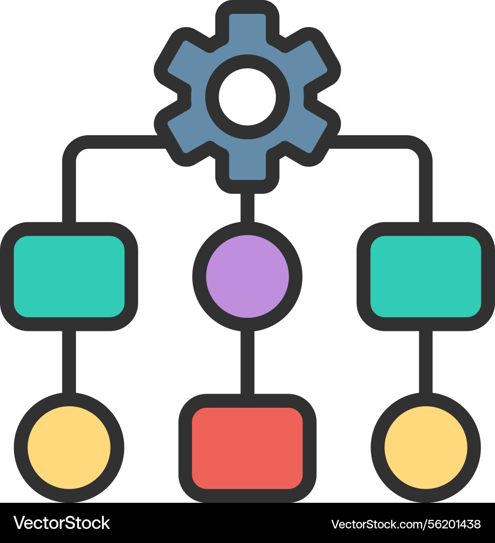 Algorithm outline filled icon Vector Image