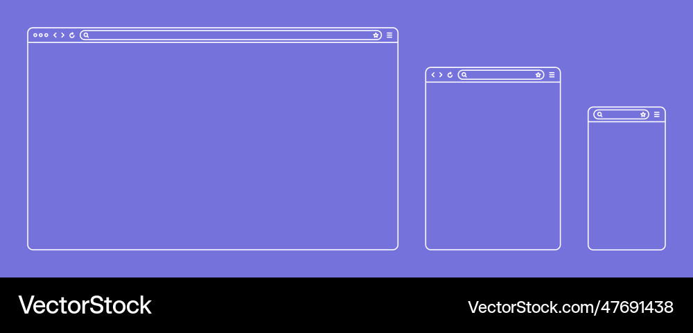 Blank web browser internet page window Blank web browser internet page window vector image