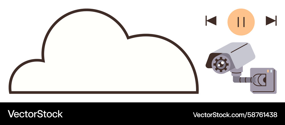 Cloud Security Monitoring System Vector Image