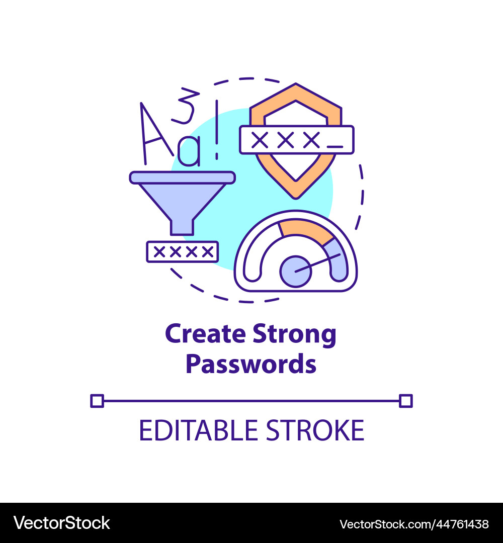 Create strong password concept icon Create strong password concept icon vector image