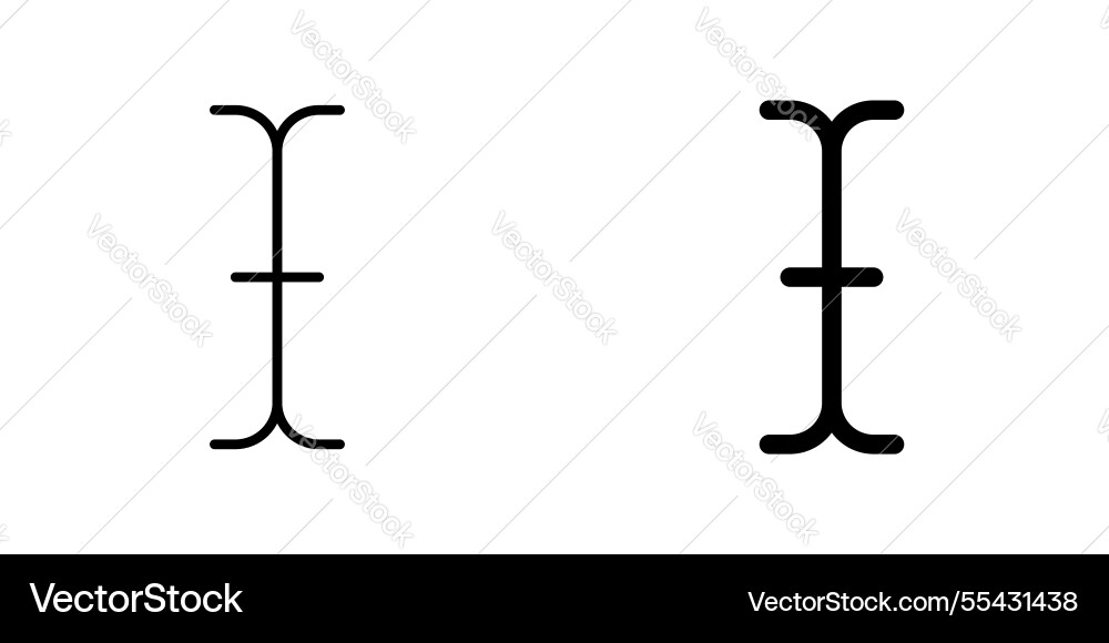 Cursor text icons set in filled and strokes Cursor text icons set in filled and strokes vector image