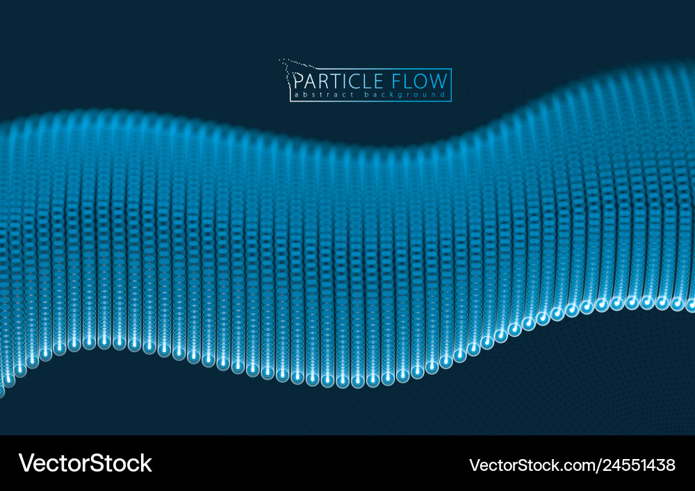 Dynamic particles sound wave flowing over dark vector image