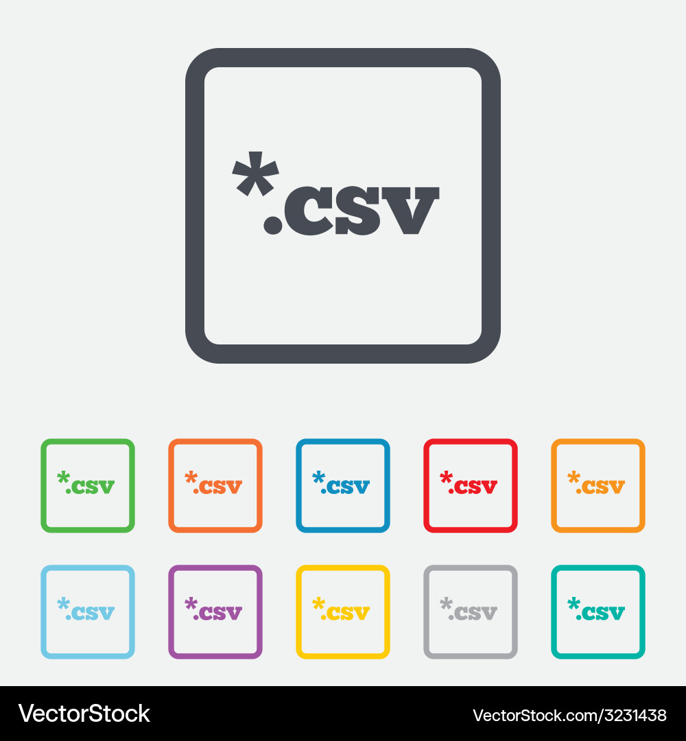 File document icon download csv button vector image