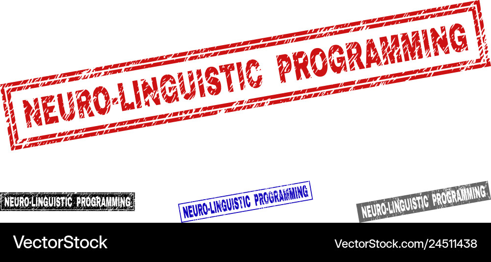 Grunge neuro-linguistic programming scratched vector image