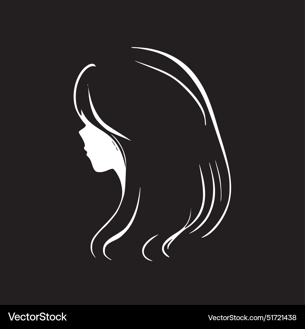 Hair - black and white Royalty Free Vector Image