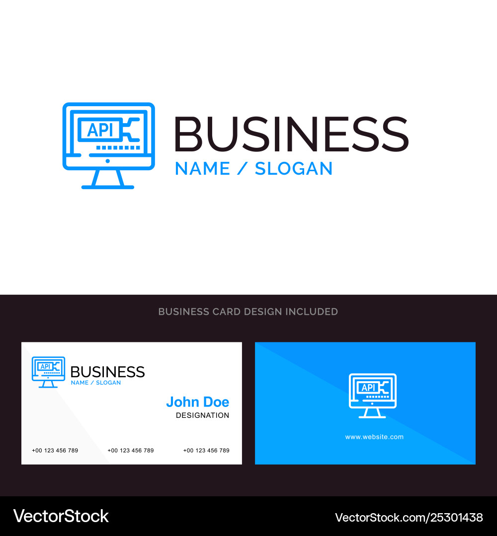 Logo and business card template for computer code Logo and business card template for computer code Vector Image