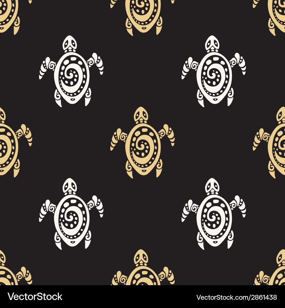 Polynesian Turtle Pattern vector image