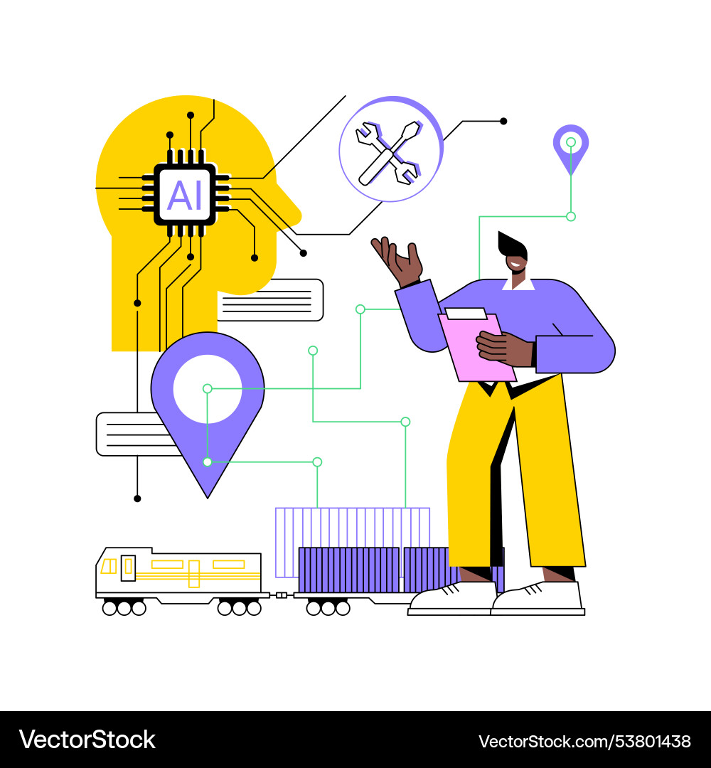 Predictive maintenance solutions with ai abstract Predictive maintenance solutions with ai abstract vector image