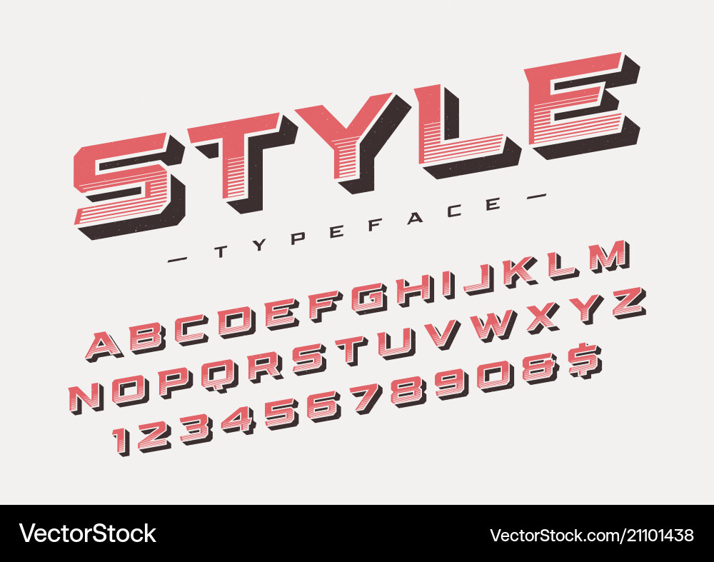Retro Typography Display Font vector image