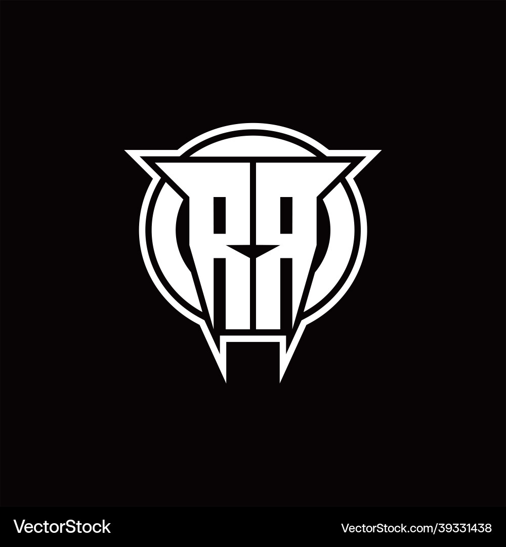 Rr logo monogram with circle rounded shape design Vector Image