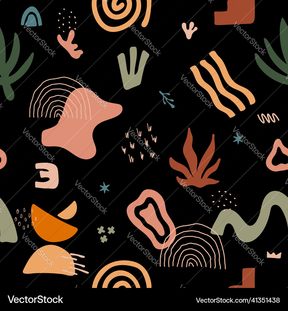 Seamless pattern with abstract shapes hand drawn Seamless pattern with abstract shapes hand drawn vector image