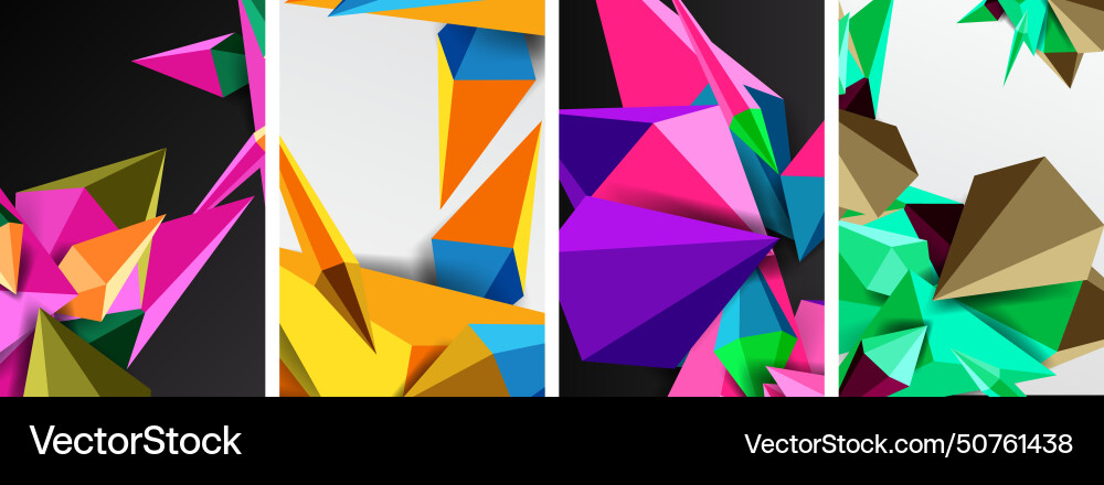 Triangle abstract concepts poster set Triangle abstract concepts poster set vector image