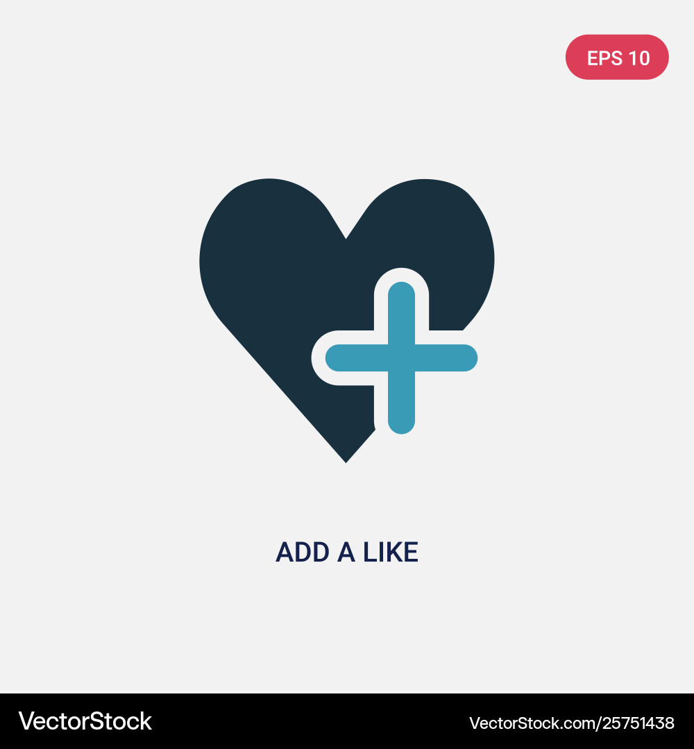 Two color add a like icon from user interface Two color add a like icon from user interface vector image