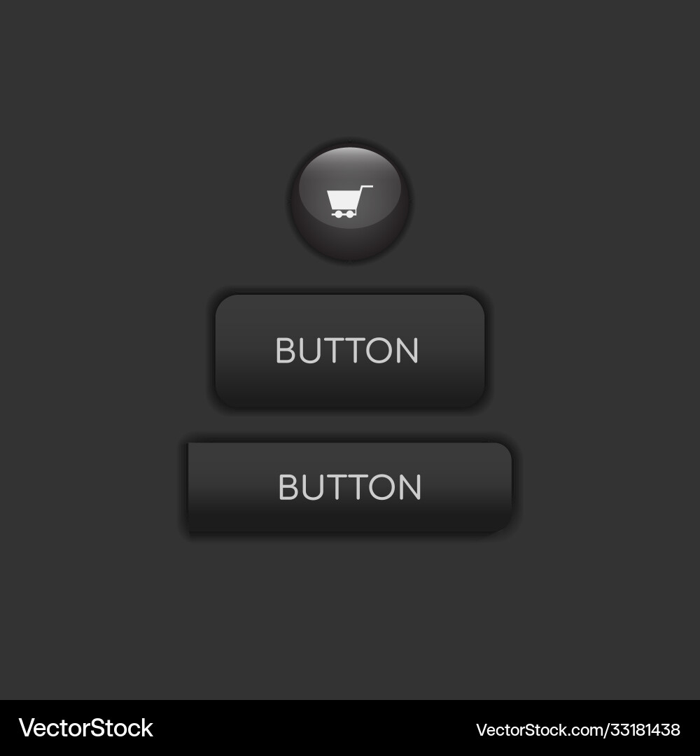 Web and ui application color button on dark vector image