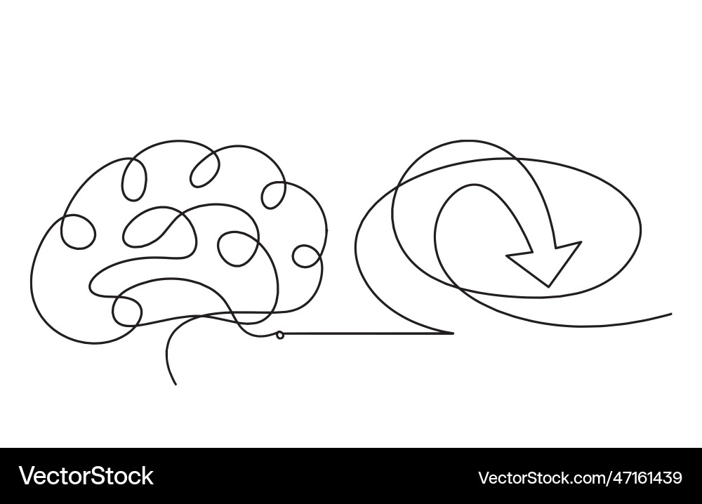 Abstract continuous lines arrows and brain Abstract continuous lines arrows and brain Vector Image