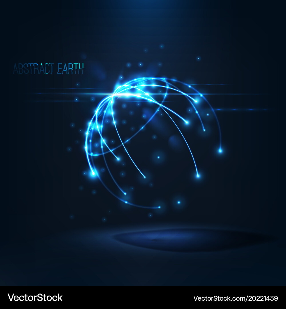Abstract shape of glowing circles and particles vector image