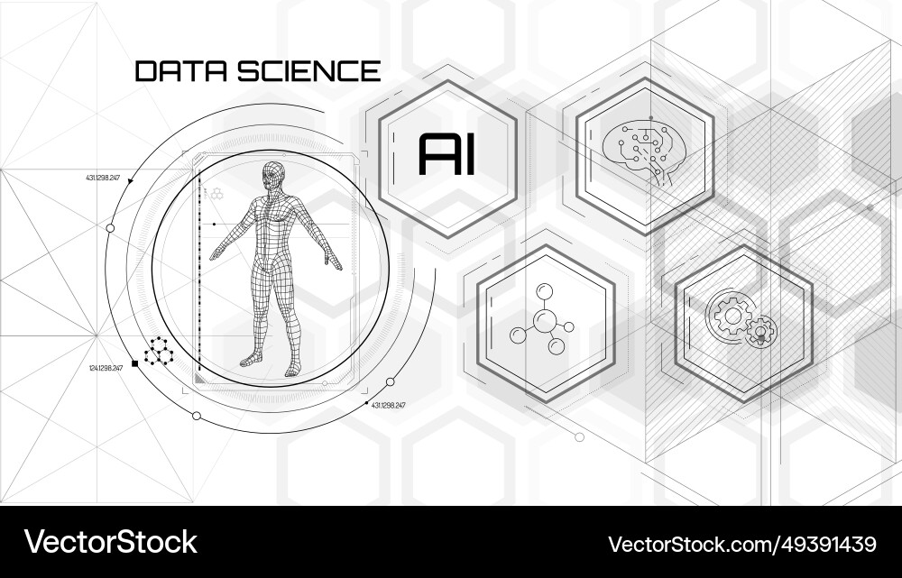 Artificial intelligence science and technology Artificial intelligence science and technology vector image