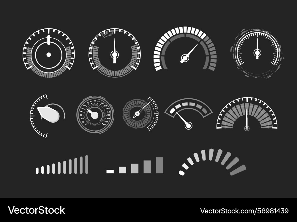 Auto speedometer dashboard scale monochrome Auto speedometer dashboard scale monochrome vector image