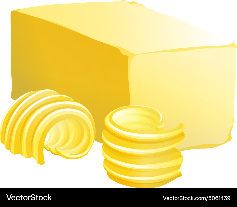 Bar of Butter with Slices vector image