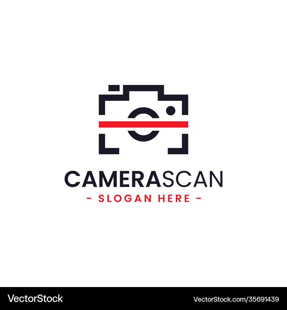 Camera scan logo design template minimal Camera scan logo design template minimal Vector Image