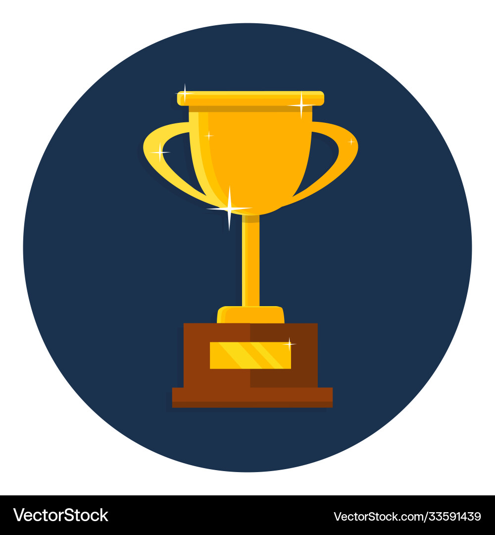 Champion Trophy flache Ikone goldene Sieger Tasse Champion Trophy flache Ikone goldene Sieger Tasse vektorbild