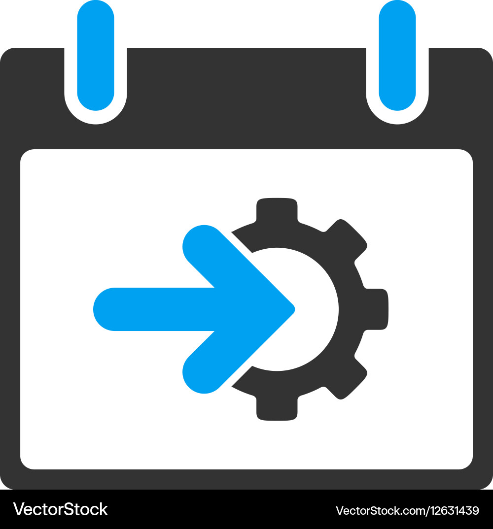 Cog integration calendar day toolbar icon Vector Image