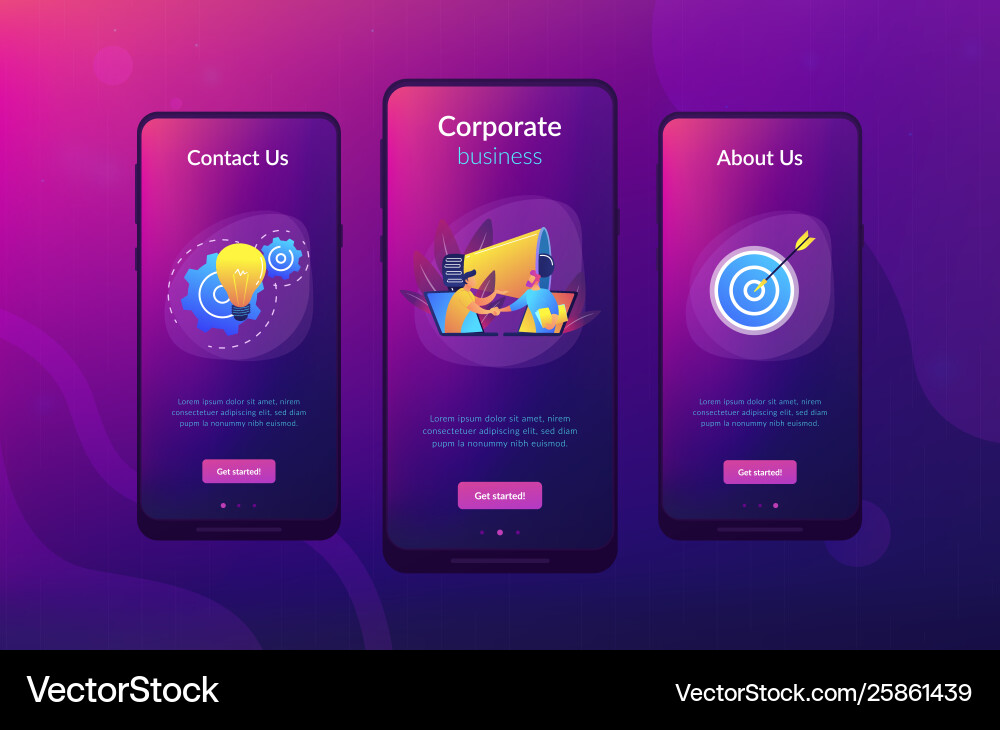 Collaboration app interface template Collaboration app interface template vector image