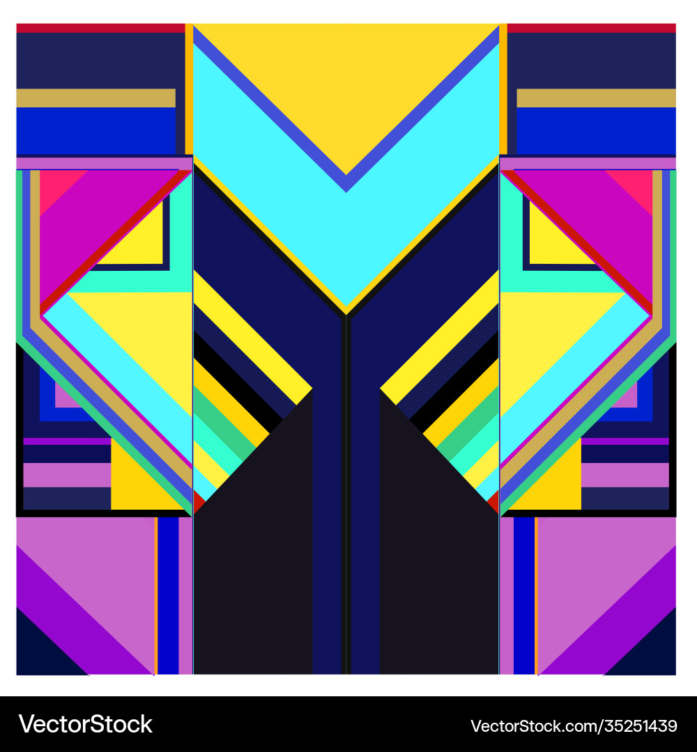 Colorful geometric and curve background pattern vector image