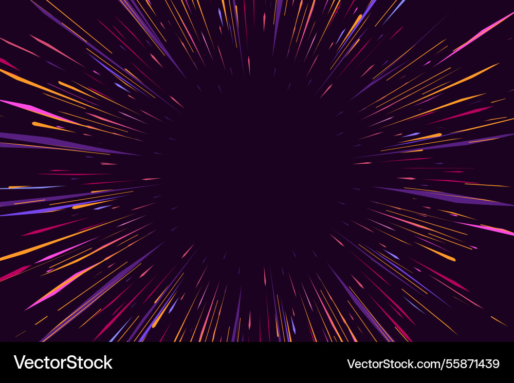 Comic book speed black lines background radial Comic book speed black lines background radial vector image