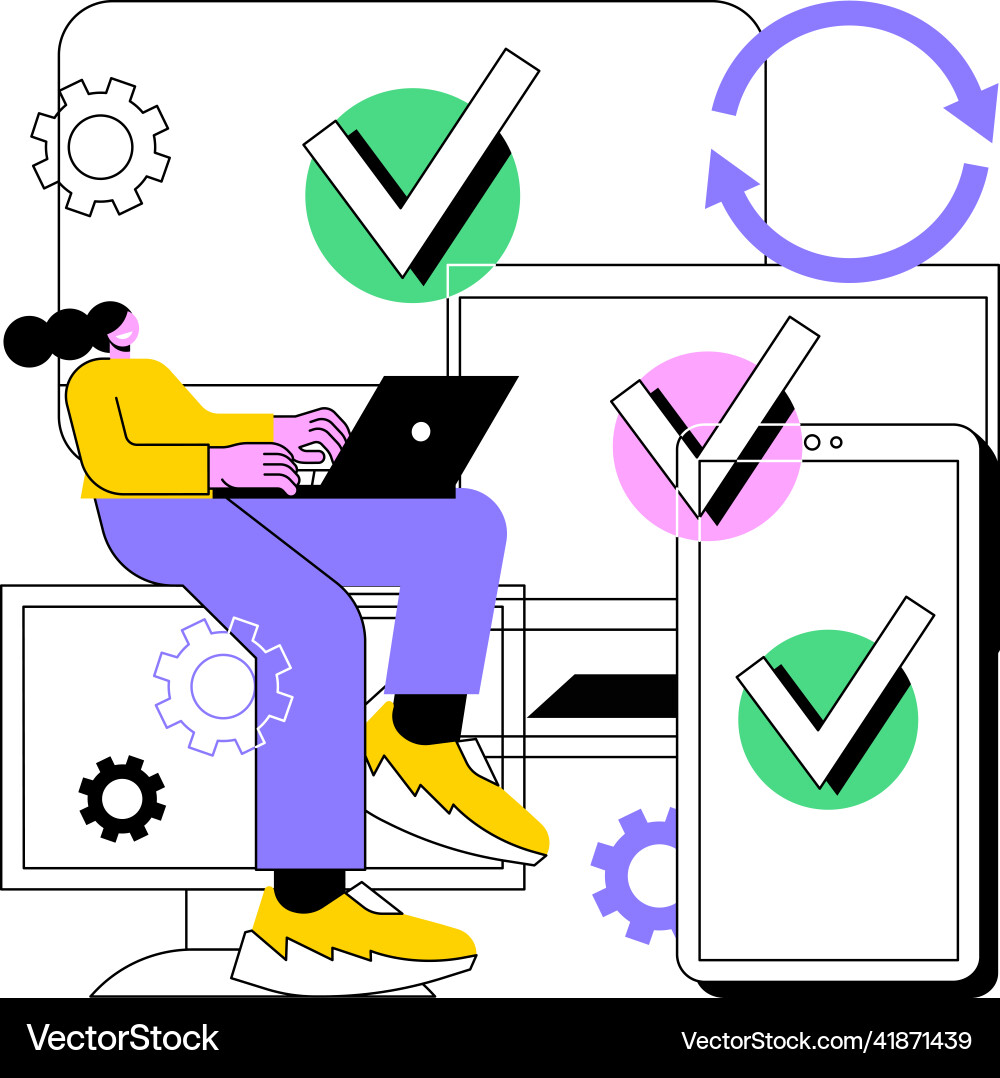Cross-device syncing abstract concept vector image