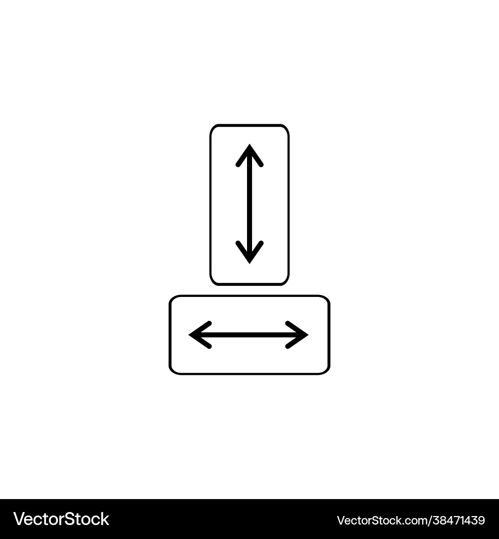 Dimensions rectangle in width vector image