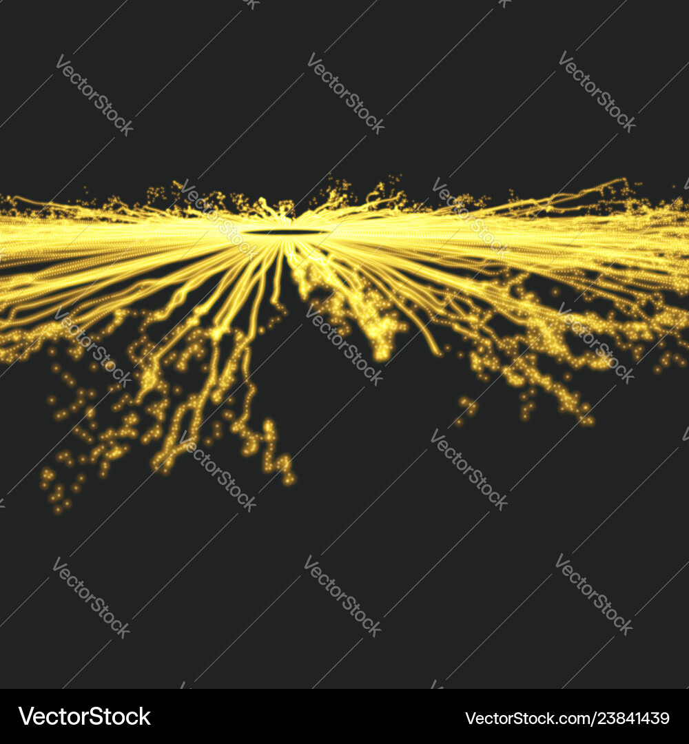 Dynamic Particle Grid - Golden Shimmer vector image
