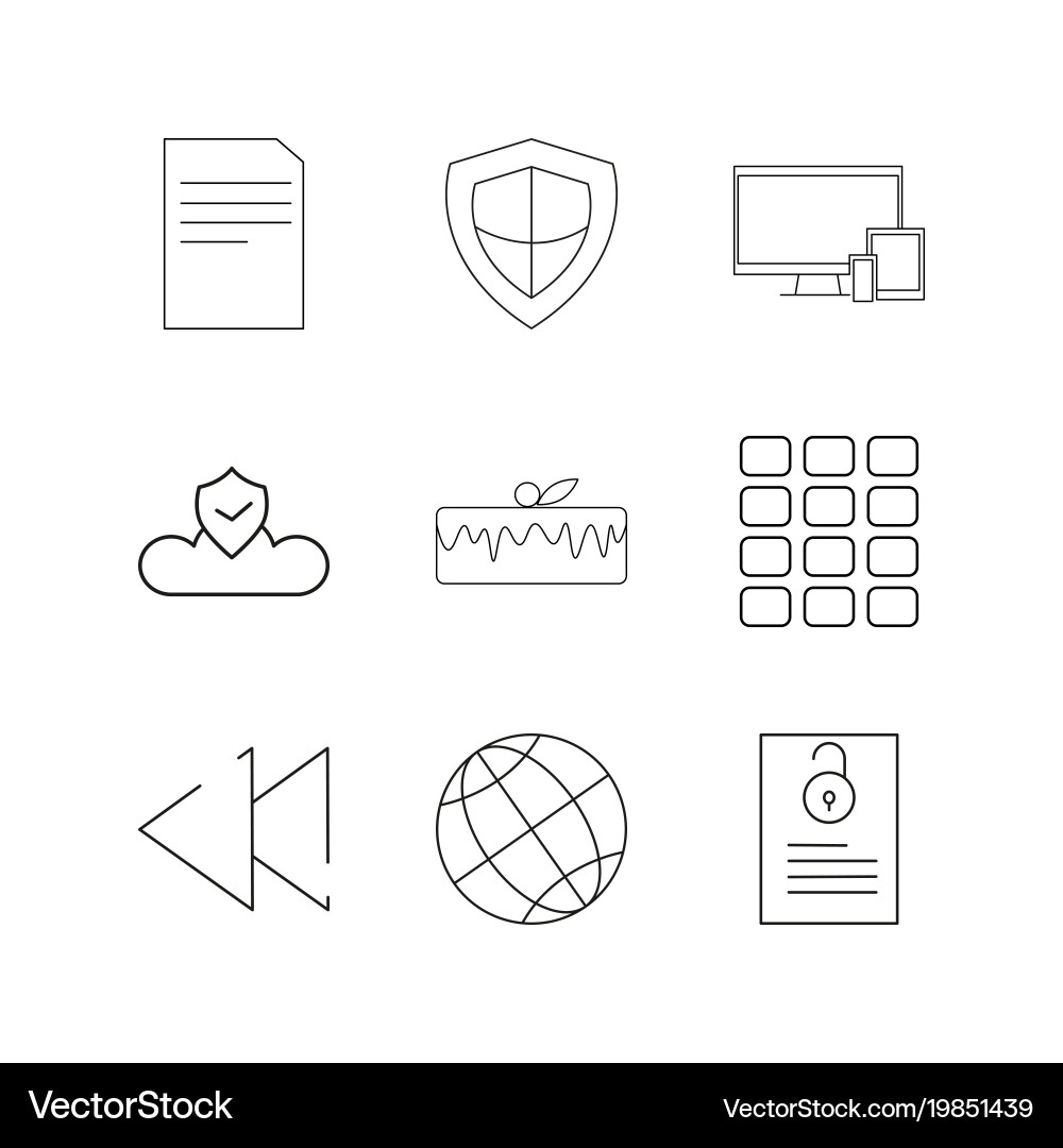 Essential linear icon set simple outline icons vector image