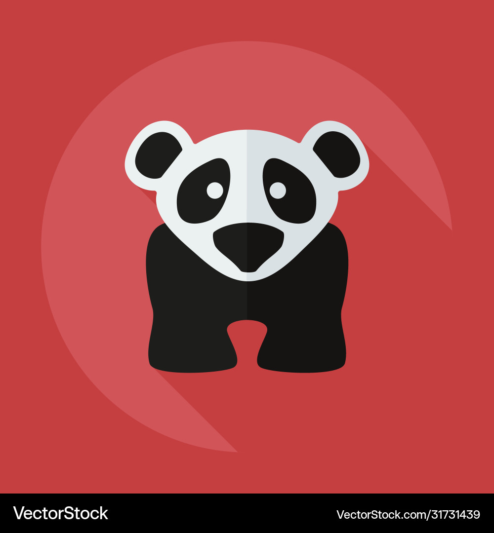 Flat modern design with shadow icons pandas Flat modern design with shadow icons pandas vector image