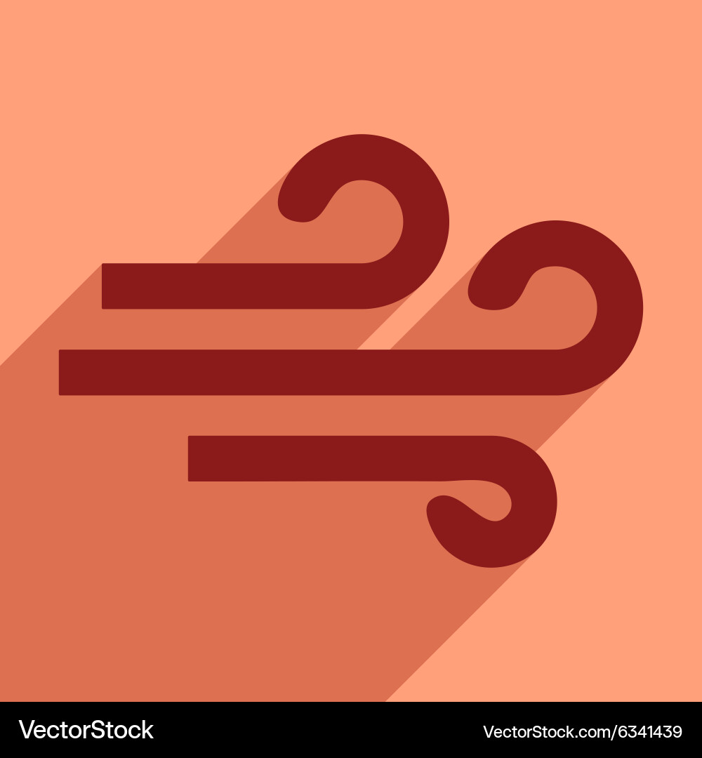 Flat with shadow icon and mobile application wind Vector Image