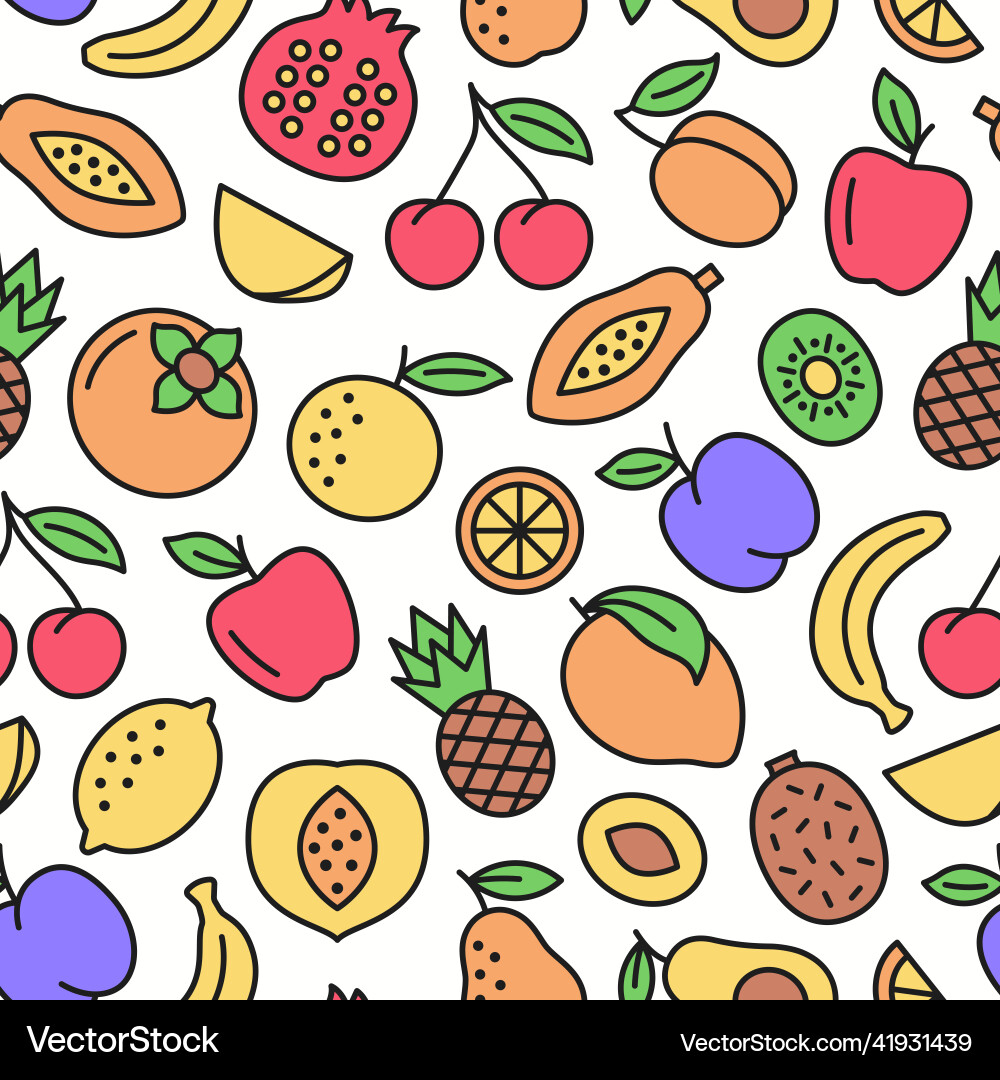 Fruit seamless background colorful pattern Fruit seamless background colorful pattern vector image