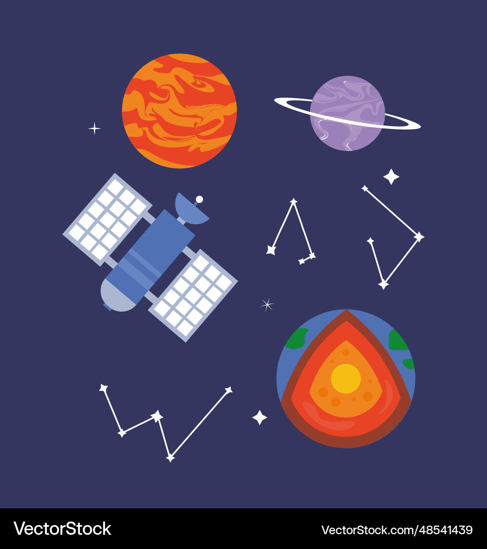 Galaxy objects set Galaxy objects set vector image