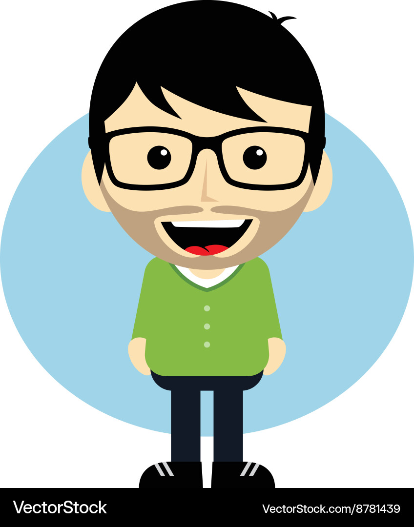 Geek cartoon nerd character Vector Image