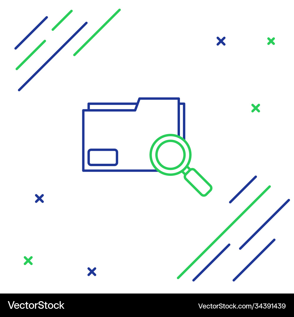 Line search concept with folder icon isolated Line search concept with folder icon isolated vector image