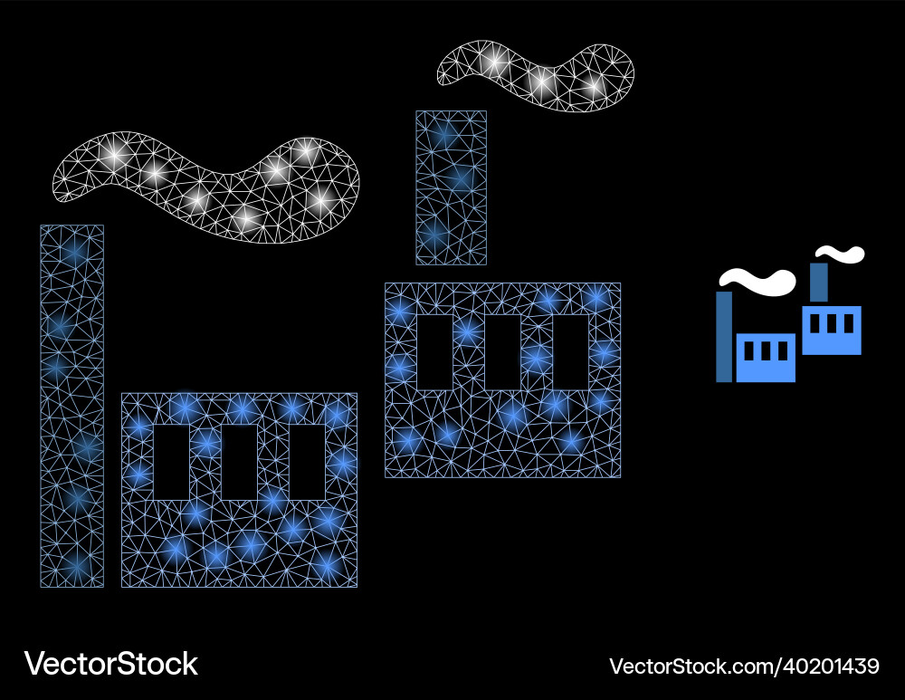 Mesh net industrial factory with light Mesh net industrial factory with light vector image