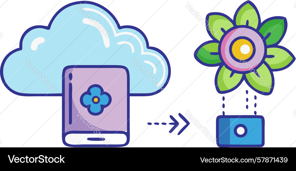 Mobile cloud data sync icon design generative ai vector image
