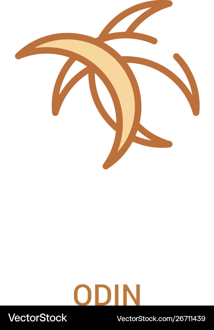 Odin concept 2 colored icon simple line element Vector Image