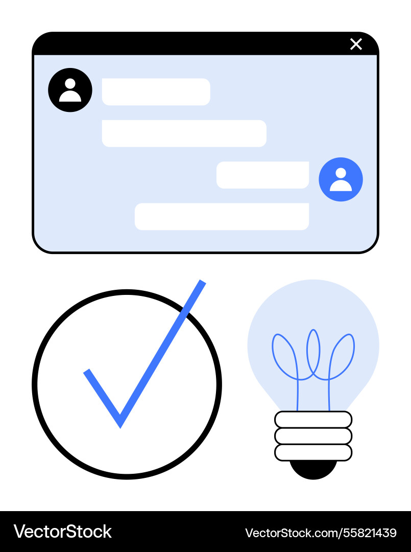Online collaboration with messaging task Online collaboration with messaging task vector image