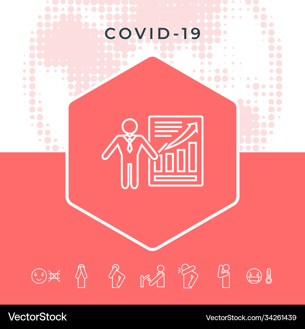 Presentation sign icon man standing with pointer vector image